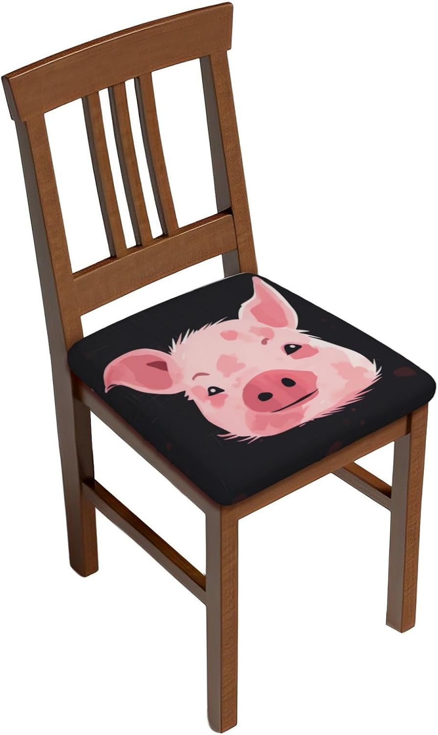 Animals Background Print Square Cushion Covers 6 Pcs Set Elastic Non-Slip Seat Cushion Slipcovers Pet Furniture Protectors for Chair, Sofa