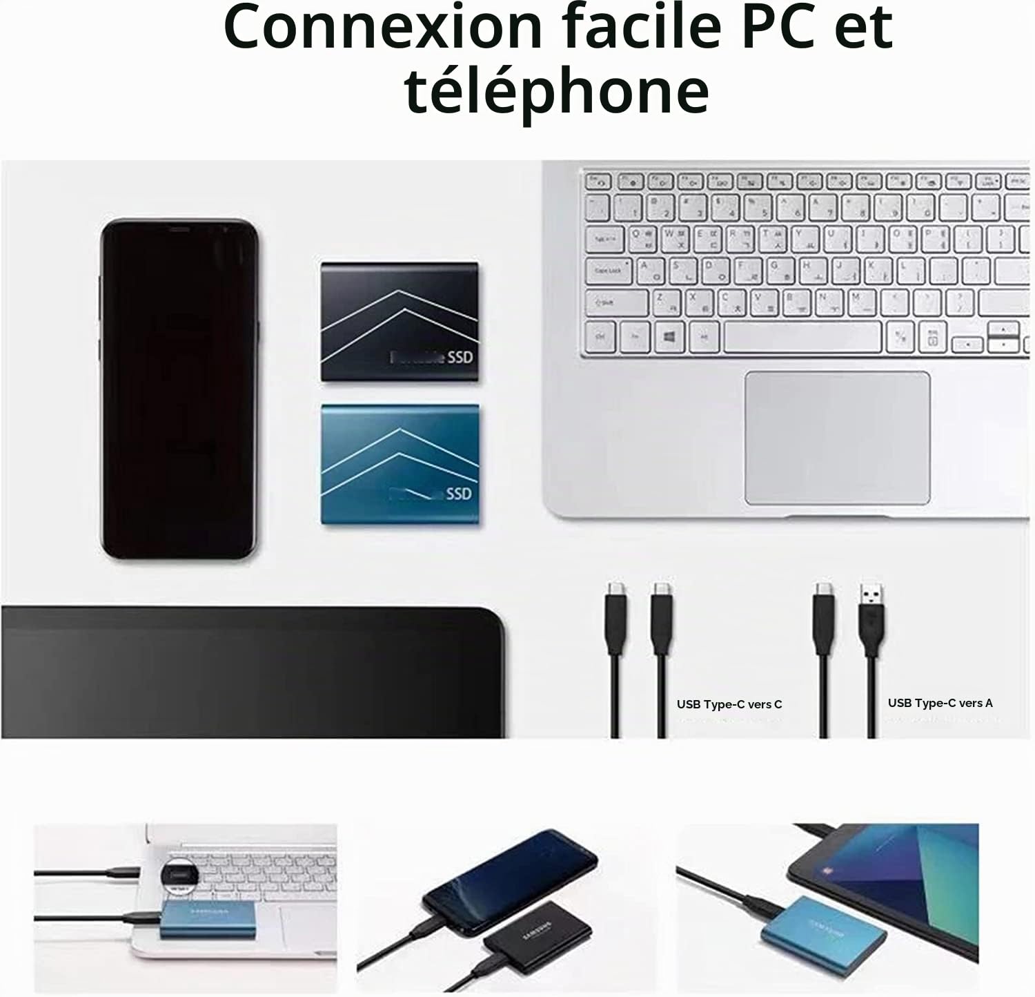 SSD Externe 1 TB 2 TB 4 TB 6 TB 8 TB Type-C Solid State Drive USB 3,1 540 m/s Disque Dur Externe pour Windows 10, 8, 7, Vista, XP/Mac OS 10.4, Linux, Android