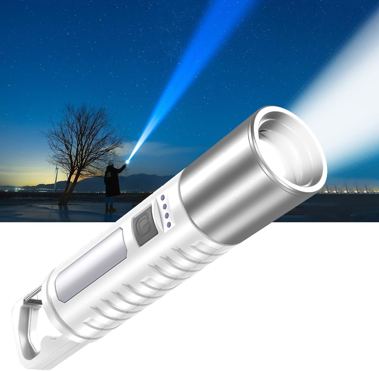 懐中電灯 強力 ledライト【防災士監修・Amazon.co.jp限定】高輝度 高級XPEライト 広角180度COB作業灯 ズーム調節 4モ-ド調光 大容量電池 Type-C充電式 防滴 軽量 尾にフックが付い 携帯便利 （作業 夜釣り 登山 屋外 避難 停電 防災)