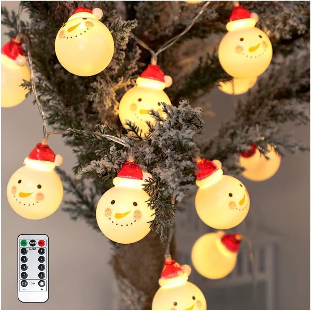 YumSur Christmas Lights Indoor, LED Christmas String Lights for Xmas Tree Indoor Outdoor Holiday Decorations, Xmas Lights Decorations Christmas Ornaments Décor for Home (Santa Claus, 9.84ft 20 LEDs)