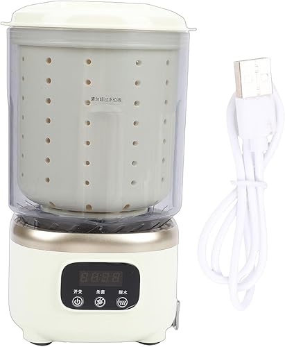 Asixxsix Portable Washing Machine, 2L Portable Laundry Machine Underwear Washer with Spin Dry, Cordless Underwear Washing Machine for Apartment,