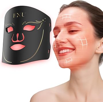 BNU Wireless Red Light Therapy for Face, 7Colors LED Light Therapy Mask, 1500mAh Remote Control, 630NM Red Light Therapy for Anti-Aging at Home & Travel
