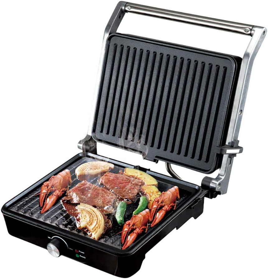 Smokeless Barbecue Grill, Portable Electric BBQ can Be Opened 180 Degrees, Barbecue on Both Sides, Electronic Temperature Control