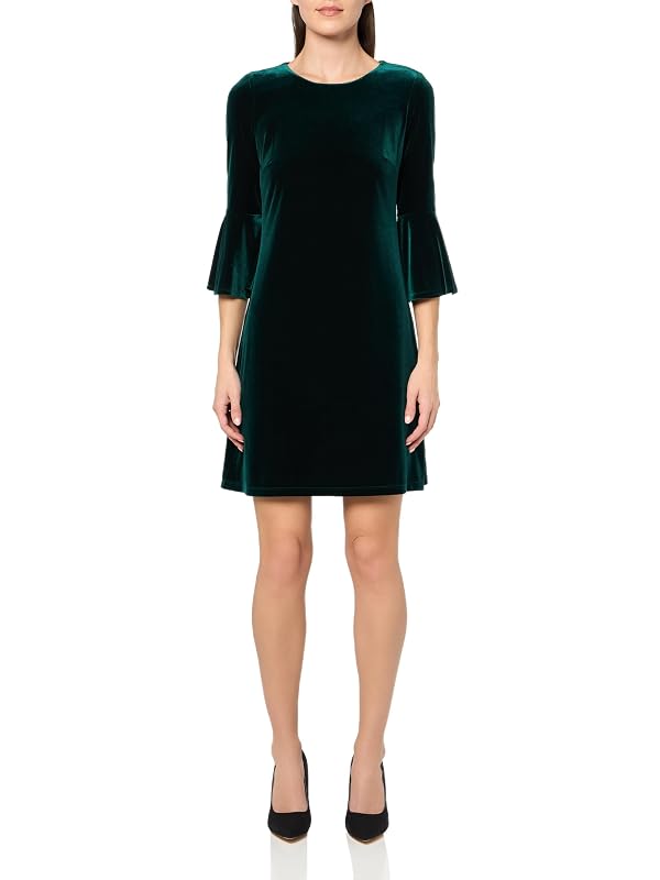 Tommy Hilfiger Women's 3/4 Bell Sleeve Jewel Neck Sheath Mini Dress, Hunter, 8 by Tommy Hilfiger - Used condition - US$14.07
