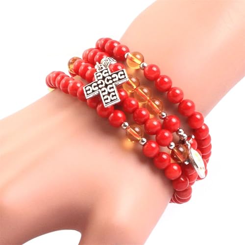 Miniatura 2 de JOE FOREMAN Pulsera de cuentas de rosario de oración episcopal anglicana, musulmana, católica, cristiana, cristiana, de 0.236 in, para hombre, 30