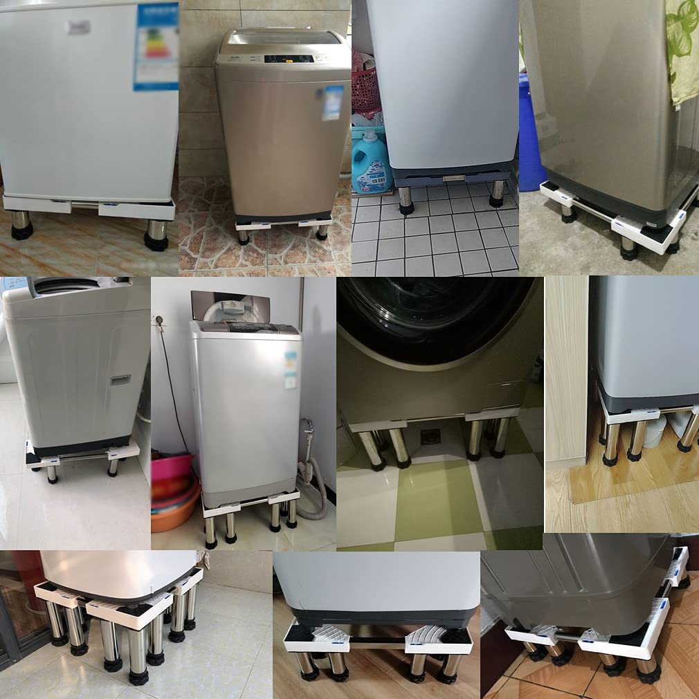 Base Ajustable con Patas De 4/8/12 Pulgadas, Antivibración, Silenciosa, para Lavadora, Longitud/Ancho De 47-67 Cm, Pedestales Y Marcos para Secadora Y Refrigerador, Sopo,12 Legs-15-18cm