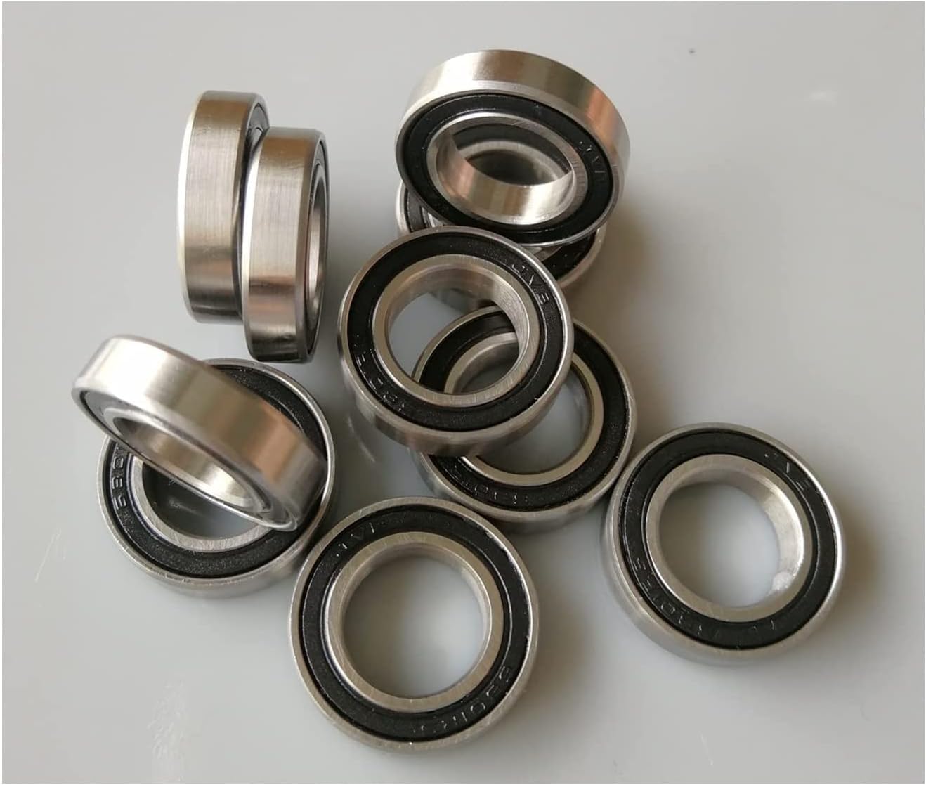 2Pcs S6802-RS Stainless Steel Hybrid Ceramic Bearing 15x24x5mm ABEC-9 Bicycle Bottom Brackets Spares