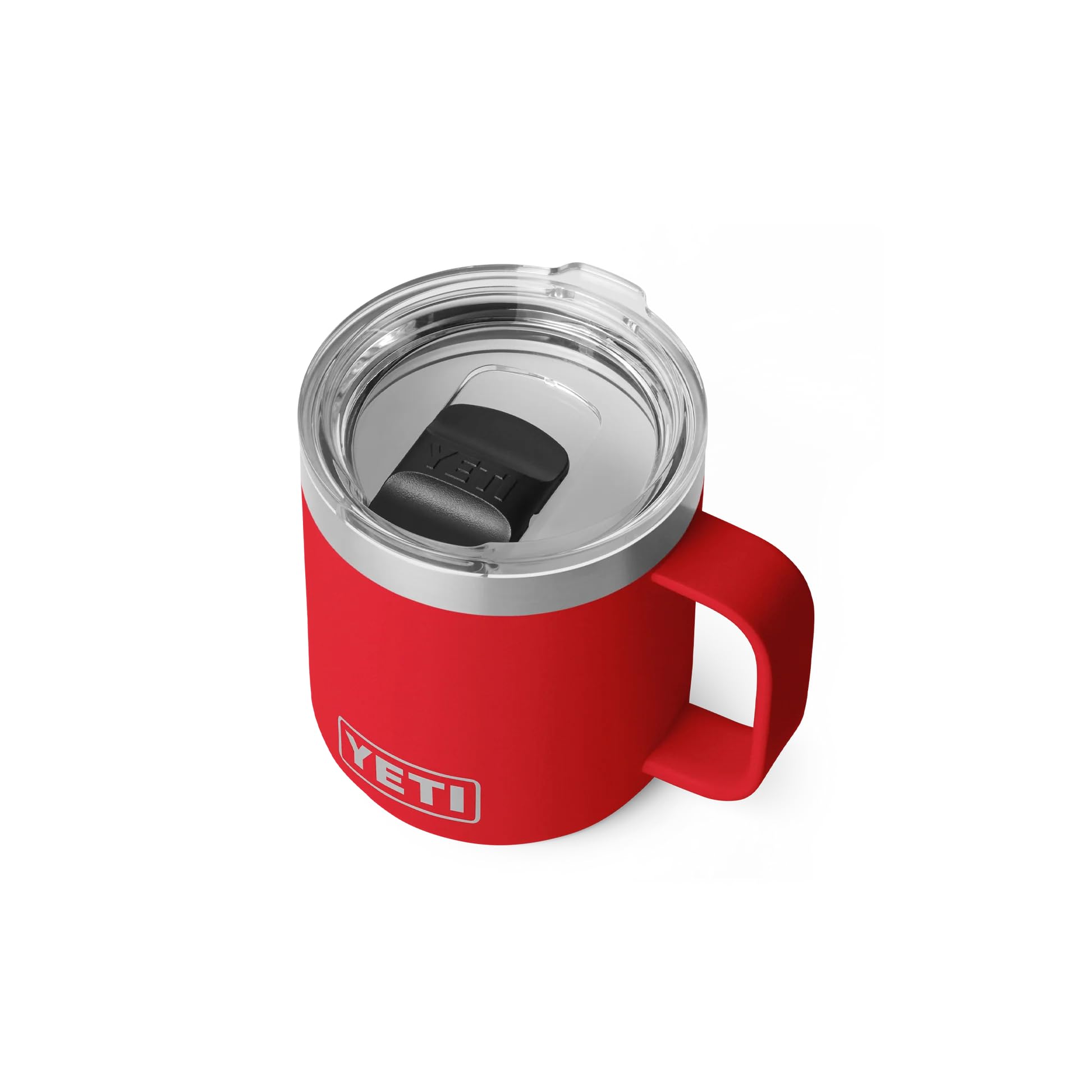 YETI Rambler Stackable Mug with Durasip Ceramic Lining, Vacuum Insulated Stainless Steel Mug with Magslider Lid, Rescue Red, 10 oz (295 ml)