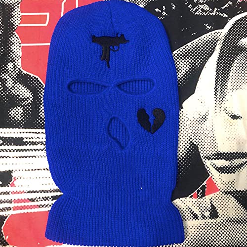 Fashixd 3 Hole Uzi Balaclava Knitted Full Face Cover Ski Mask Winter Windproof Neck Warmer Thermal Cycling For Men Women (Blue) #TOP1