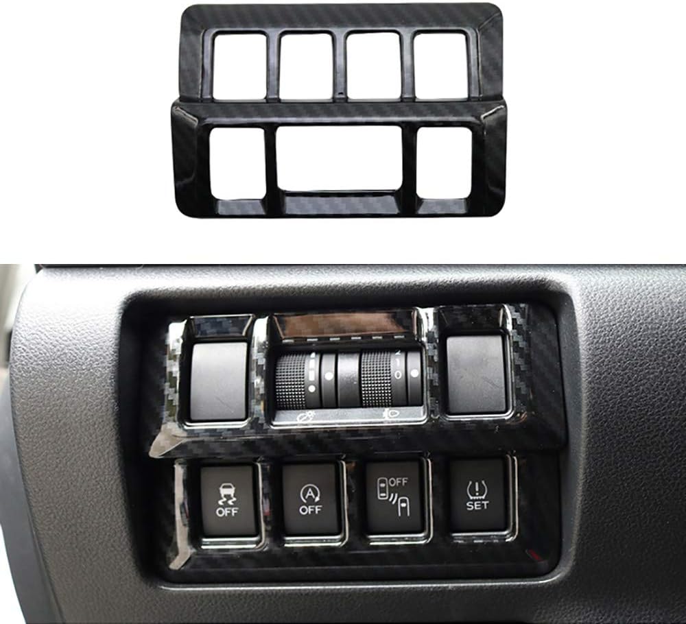 Black Carbon Fiber Color Interior Side Console Switch Panel Cover Trim for Subaru Crosstrek Impreza Premium Sport Limited 2018-2023