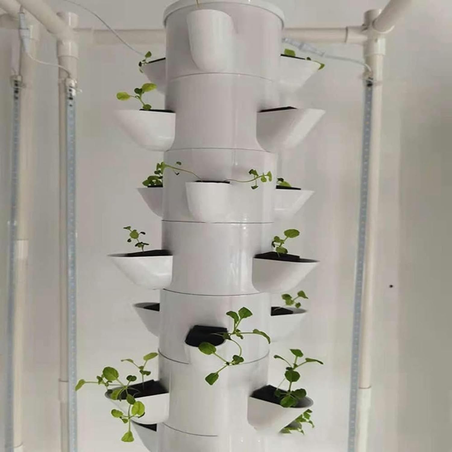 FLTRGO Hydroponics Tower, 45 Holes Aquaponics Grow System, Hydroponic Growing System, Soilless Cultivation Growing System, Garden Tower Aeroponics Growing Kit