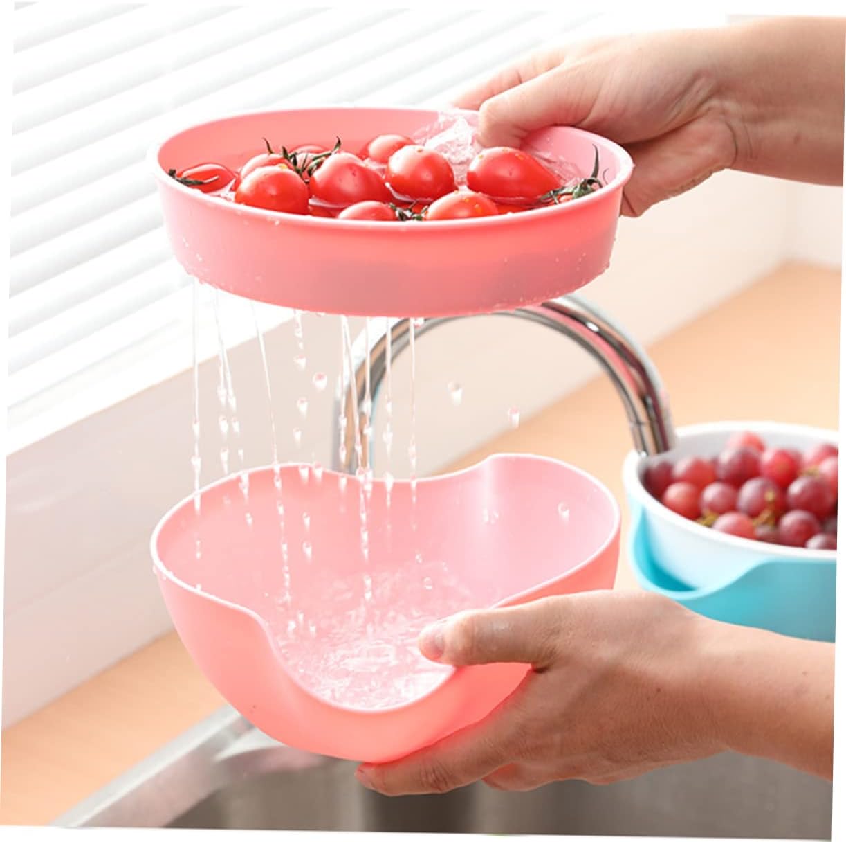 Ciieeo Double Dish Nut Bowl Plastic with Removable Dish