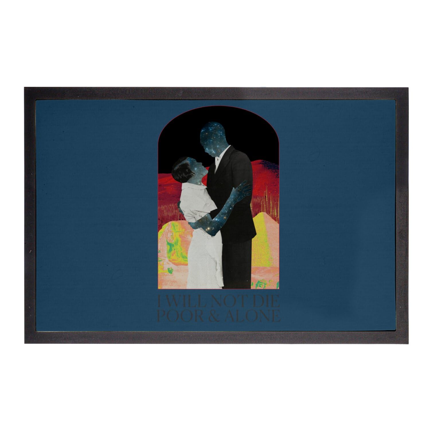 Paillasson bleu humour vintage 60x40cm, le cadeau de crémaillère idéal