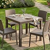 tavolo rattan e vetro allungabile STRUTTURA E UTILIZZO - Articolo d'arredamento ideale da utilizzare come tavolo sia da interno che da esterno in casa propria, perfetto per brunch all'aria aperta o aperitivi in terrazzo, veranda e giardino - Ideale anche per un veloce pranzo a bordo piscina- Il tavolo viene fornito smontato, con allegato libretto di istruzioni di montaggio di facile interpretazione - L'articolo è composto in polipropilene, plastica rinforzata, con effetto rattan, con finitura del colore effetto matt, opaco, che ne accrescono la modernità e lo stile