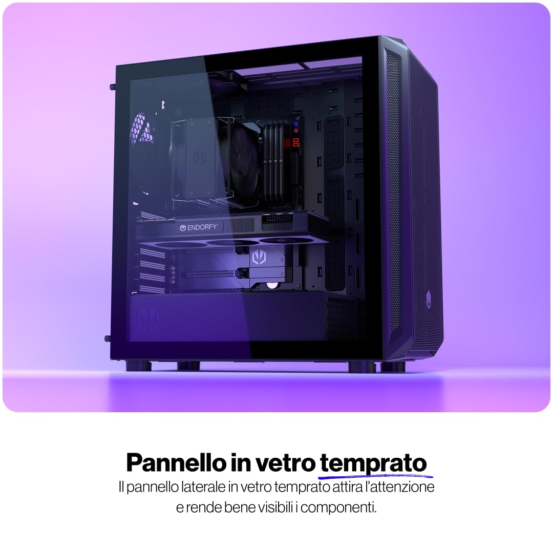 ENDORFY Arx 700 Air, case ATX spazioso, 5x ventole da 140 mm incluse, elevata compatibilità con molti componenti | EY2A012