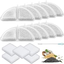 Replacement Filter for TOMXCUTE P9 Wireless Cat Water Fountain, 10 Pack Cat Water Fountain Filter Compatible for 3L Cordless Cats Fountains with Clean Brush