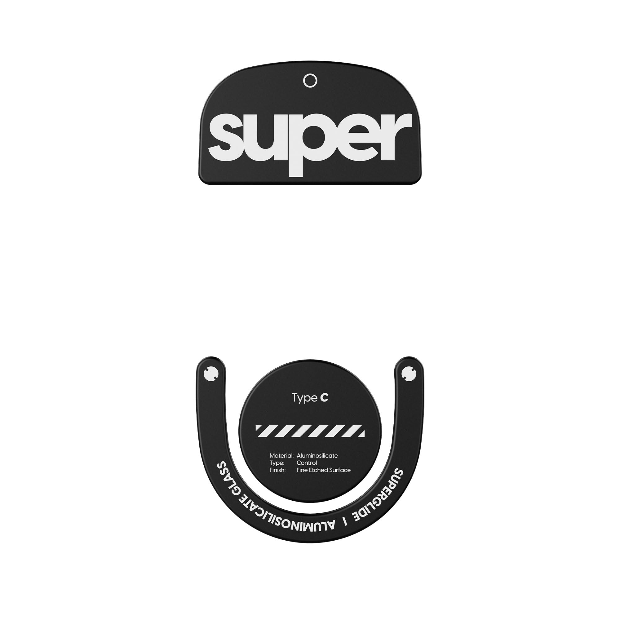 Superglide2 - Nouvelle Surface texturée à Vitesse contrôlable, Pieds de Souris/Patins en Verre Ultra résistant, Semelle Lisse et Durable pour Logitech G Pro X Superlight2 [Noir]