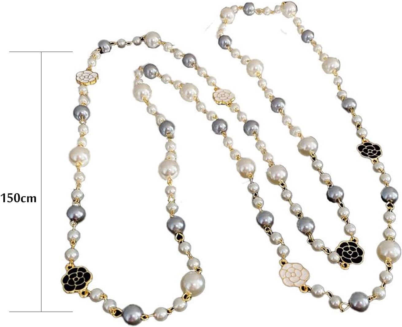 Fashion jewellery designer camellia and pearl Long collarbone necklace for women imitation pearl necklace gift - Image 5