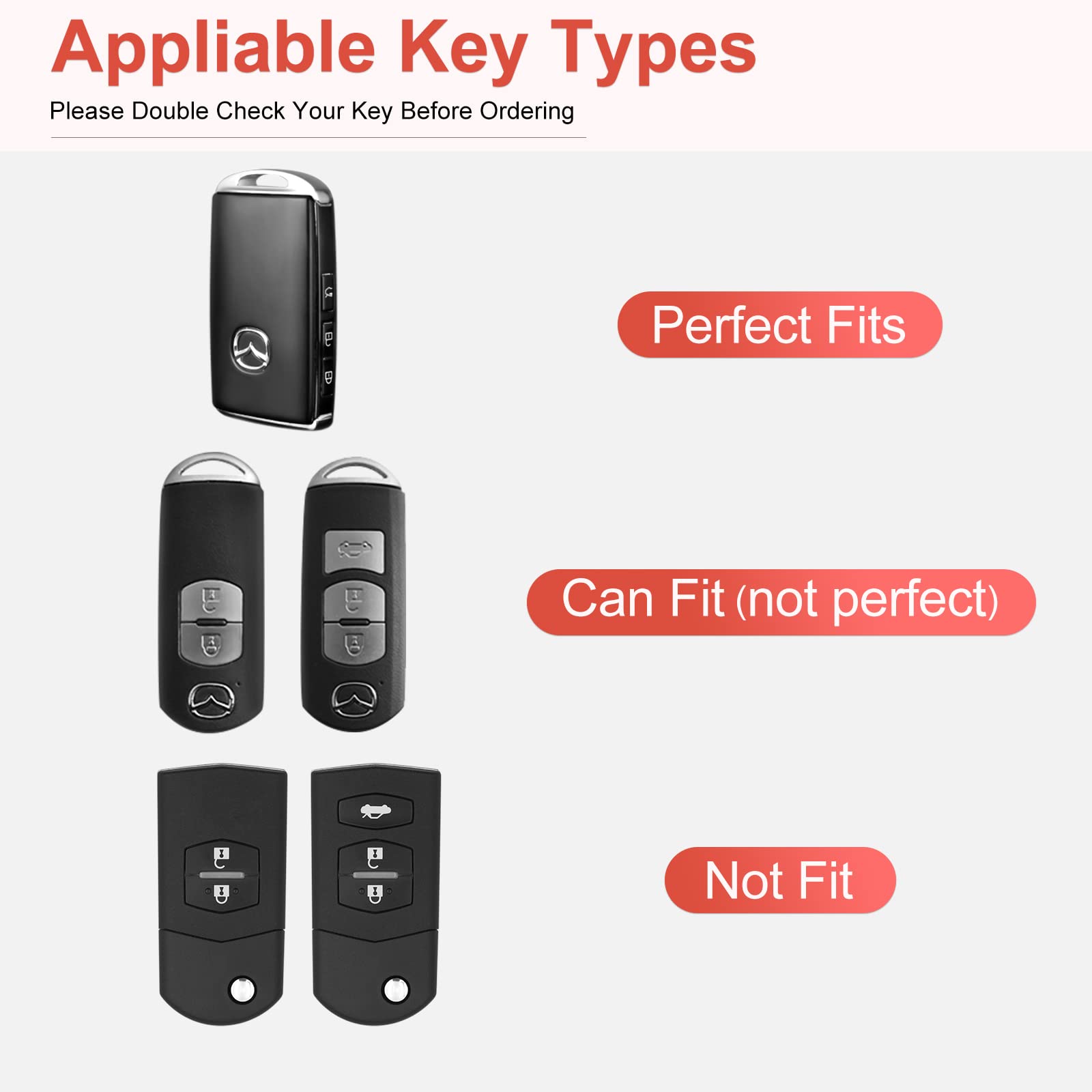 SHANGHONG for Mazda Key Fob Cover with Keychain Leather Crystal Key Shell Case for 2019-2022 Mazda 3, Mazda 3 Hatchback, 2020-2022 CX-5, CX-30, CX-10?Pink?