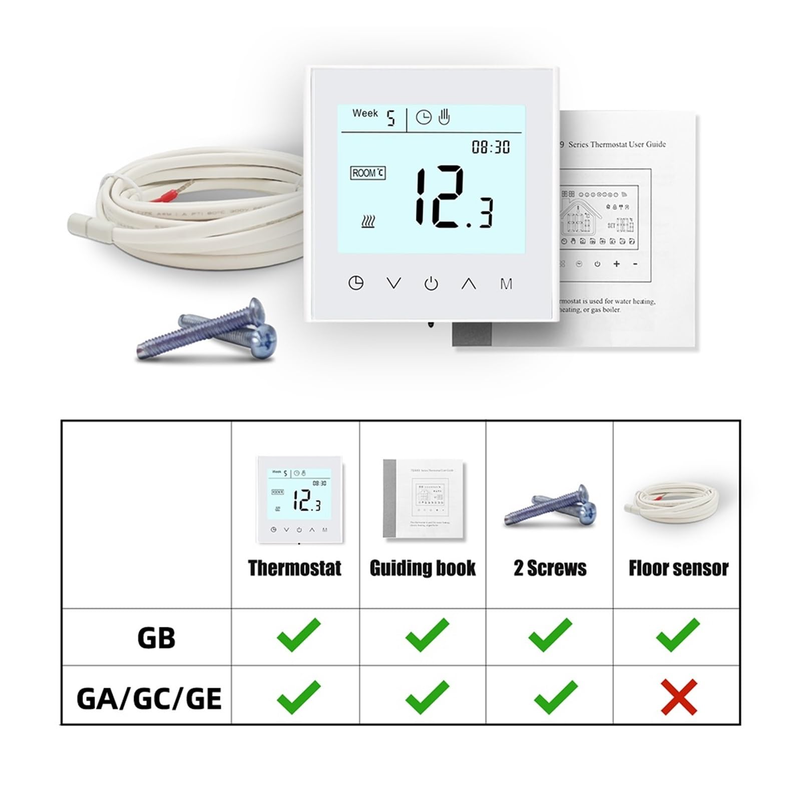 Smart WiFi 3A/16A LCD Touch Screen Regolatore di temperatura Riscaldamento a pavimento elettrico/Termostato caldaia acqua/gas Facile Da Usare(16A Electric WIFI)