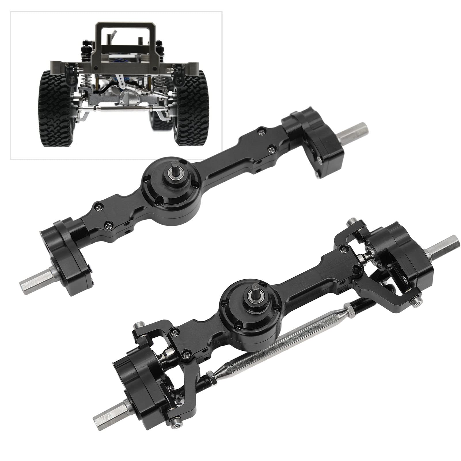 Aluminiowa Oś RC Kompatybilna z MN 90 99S (BLACK)
