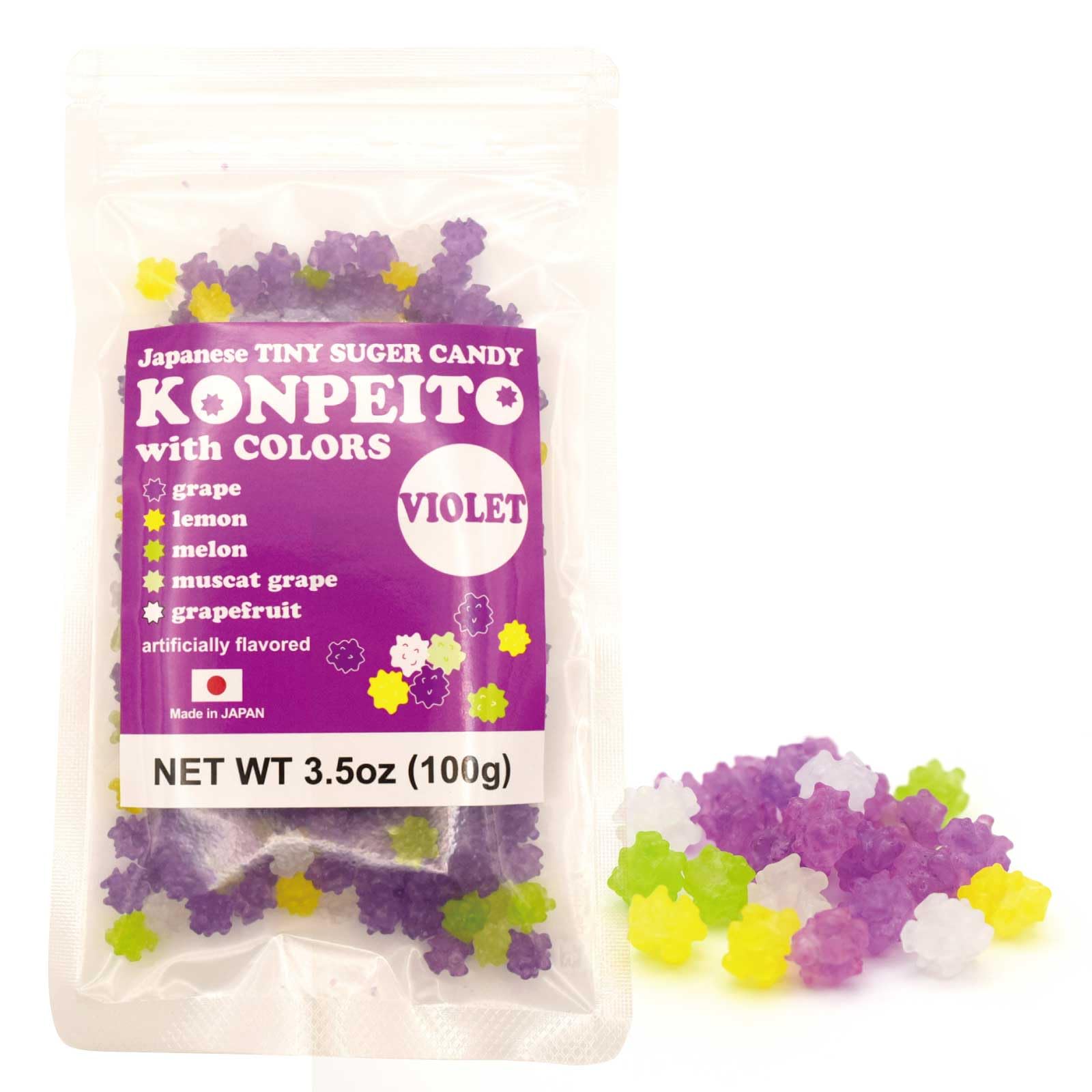 Amazon.com : Violet Japanese Konpeito Sugar Candy – Tiny Colorful