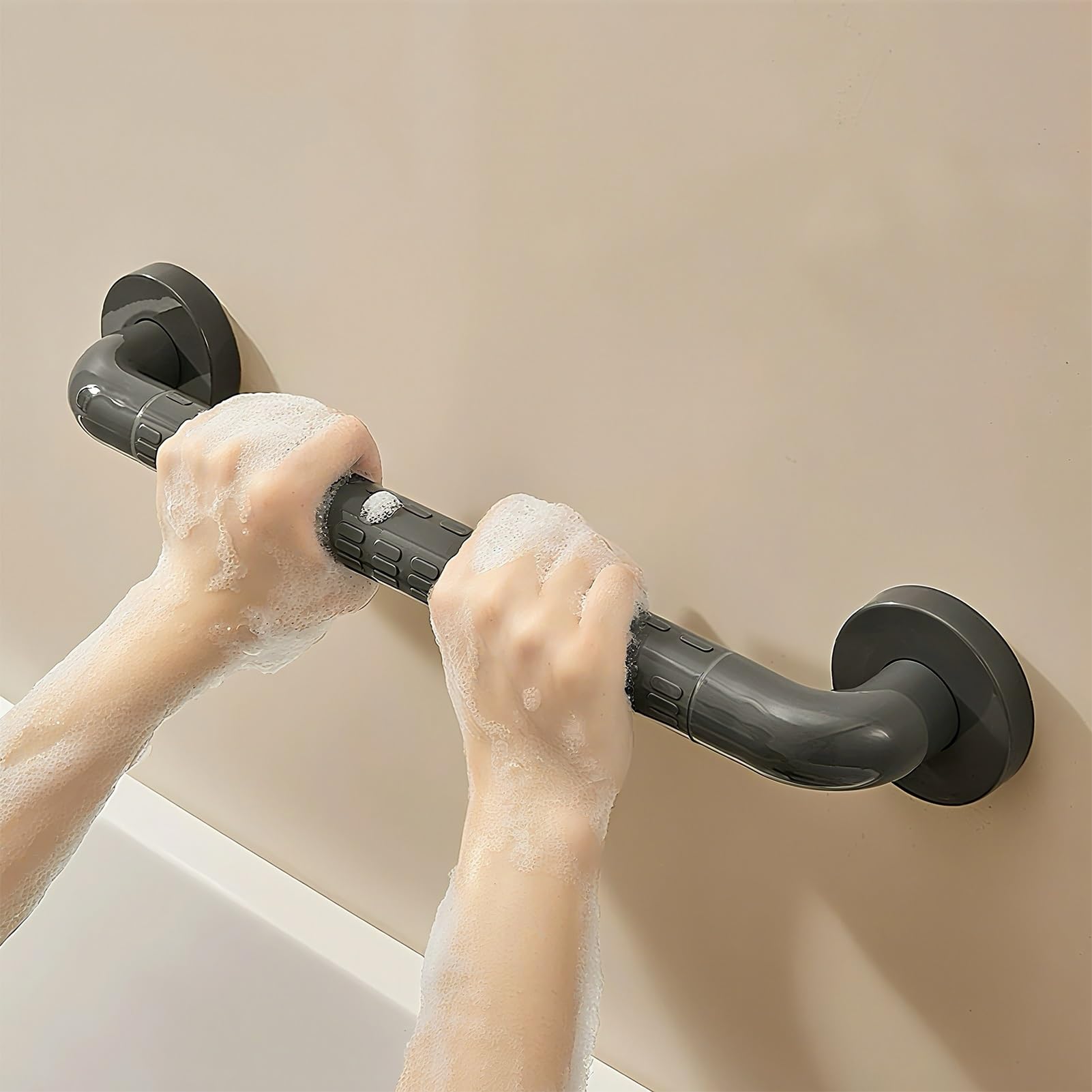FKXSXAZ Handicap Shower Grab Handle, Bathtub Bar, Non-Slip Grips Bathroom Bars with Glow-in-Dark Dots for and Showers(5ft/150cm)