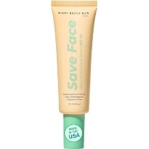Miami Beach Bum Facial Sunscreen - 1.0 oz SPF 50 Save Face Reef Safe Sunscreen, Moisturizer, Skincare Cream with Zinc, Algae, Aloe & Antioxidants - Paraben, Sulfate & Fragrance Free