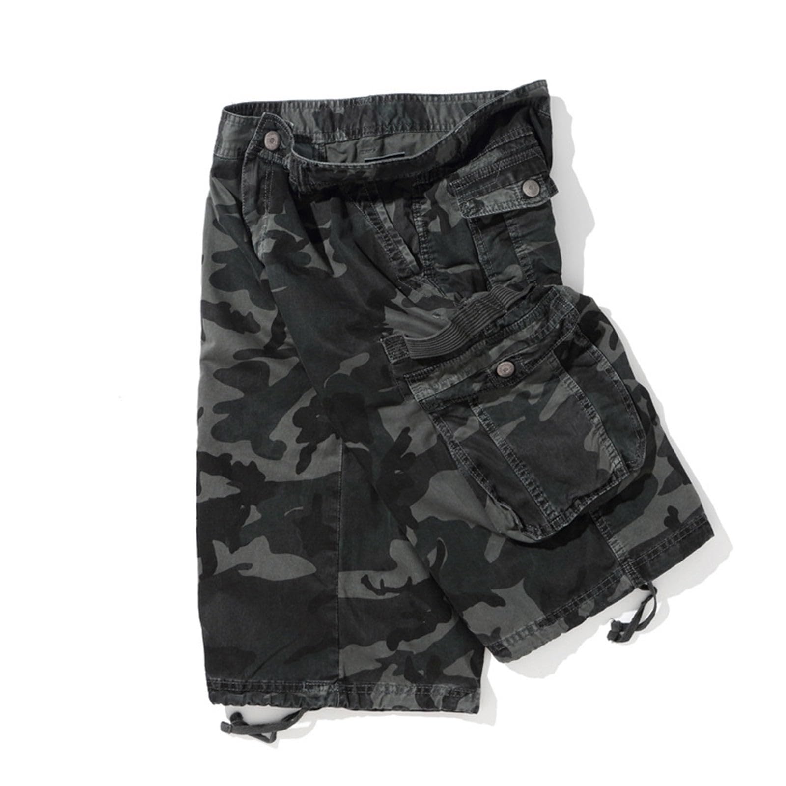 Uomo Cargo Pantaloncini, Bermuda Cargo Uomo Estivi Comode Pantalone Estivi Militari Gamba Dritta Multitasche Traspirante Pantaloncini Mimetici da Uomo Lavoro Pantaloncino Militari Baggy Cargo Shorts