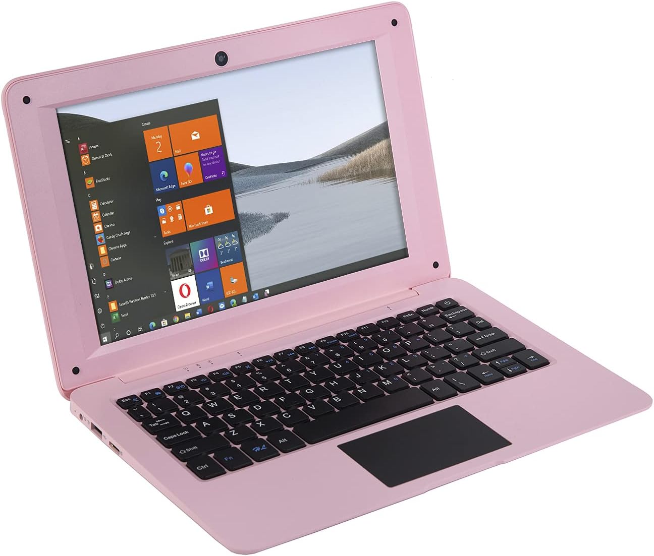 Windows 10 Portable Computer Laptop Mini 10.1 Inch 32GB Ultra Slim and Light Netbook Intel Quad Core PC HDMI USB Netflix YouTube for Children (Pink)