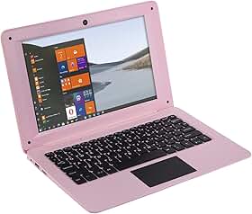Windows 10 Laptop Mini 10 polegadas 32GB Ultra fino e leve Netbook Quad Core CPU PC HDMI WiFi USB YouTube (rosa claro)