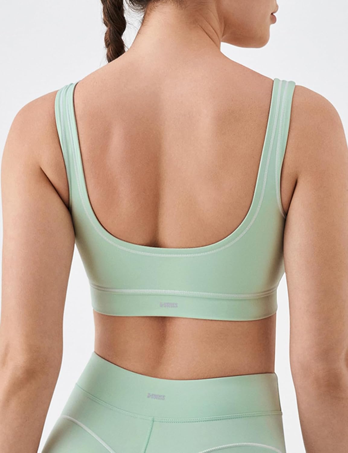 K-Swiss CICLO Fiber Sports Bras for Women - Scoop Neck Wireless Padded U Back Yoga Workout Gym Crop Tops Medium Support