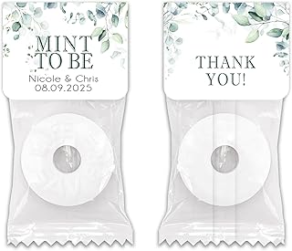 Life Savor Wedding Favors, Mint to Be, Wedding Favor Mints, Eucalyptus Floral, Edible Favors (Set of 100)