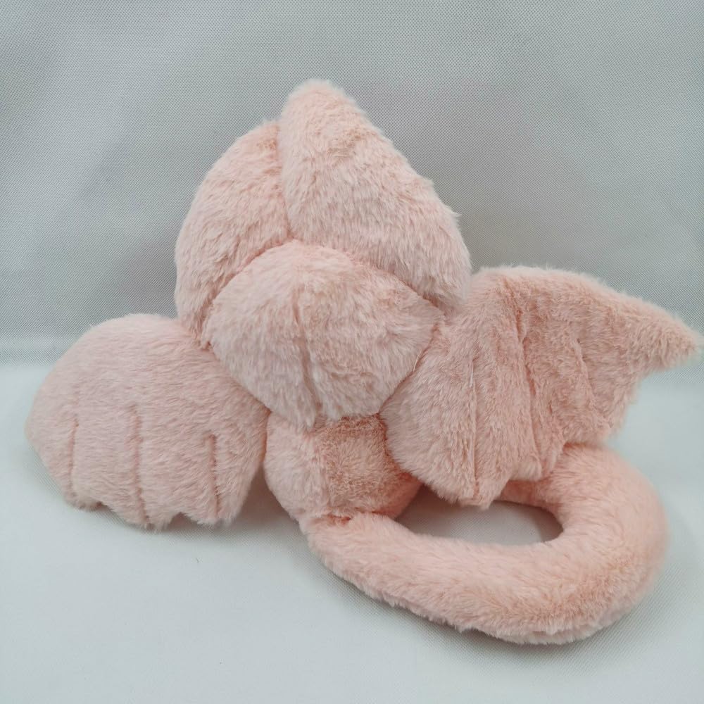 NatureMan 17.7inch Unique Bat Bunny Plush Pillow Kawaii Bat Rabbit Stuffed Animal,with Rabbit Ears and Bat Wings for Kids (Pink)