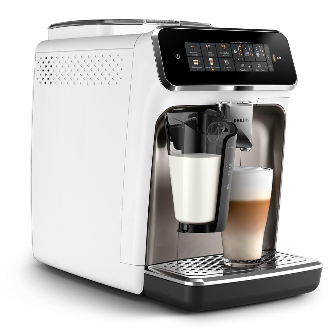 Machine expresso automatique Philips EP3343/90 Serie 3300 LatteGo Chrome blanc