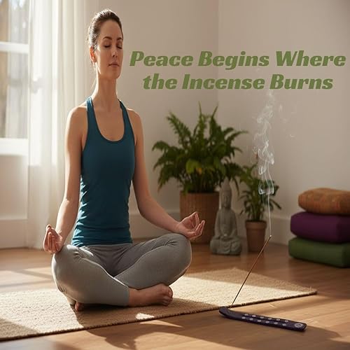 Miniatura 6 de Bless-International - Soporte para incienso tradicional hecho a mano, soporte para barra de incienso de madera, soporte para aromaterapia,