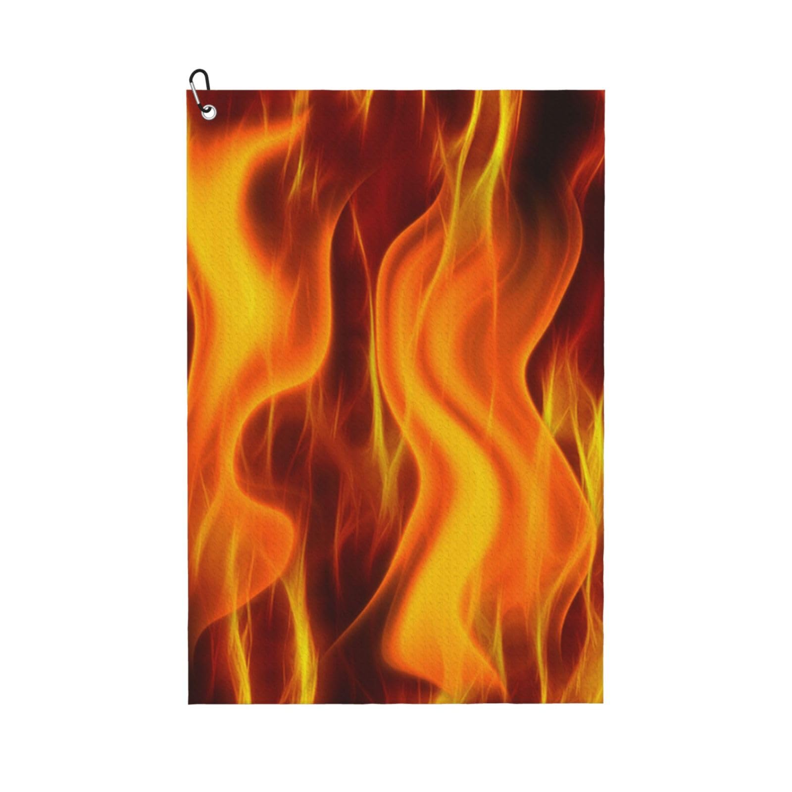 Fire, 16x24 in Portable Waffle Golf Towels with Carabiner Clip for Golf Bag