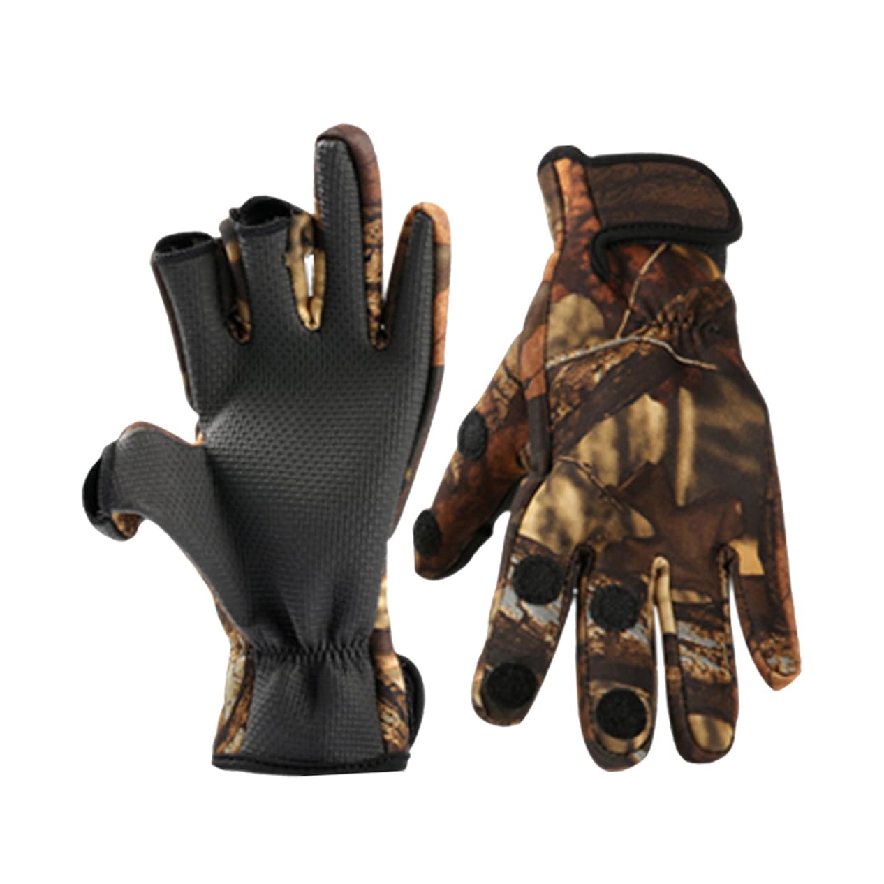 POPETPOP Men's Bike Riding Gloves Cycling Fishing Winter Neoprene Non-Slip 3-Finger Windproof Thermal Mesh Fabric Size XL