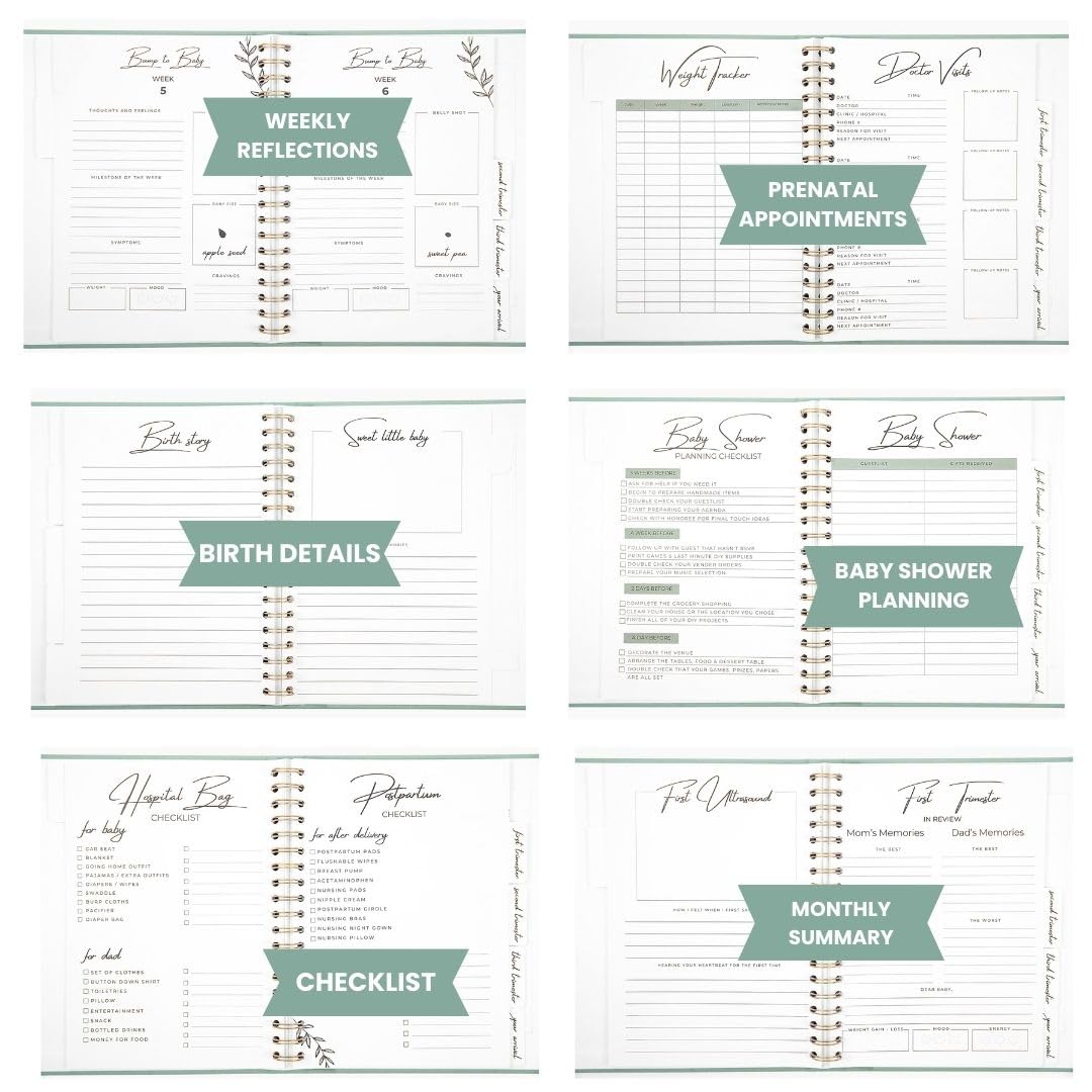 Pregnancy Milestone Book Pregnancy Journal Linen Pregnancy Book