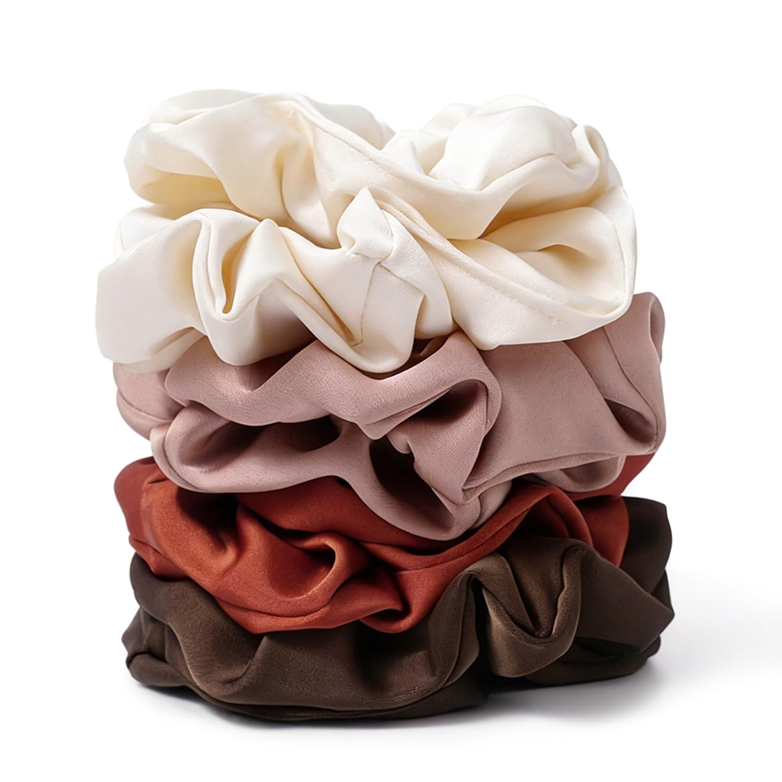 Satin Scrunchies - 8 Black Silk Hair Ties -13