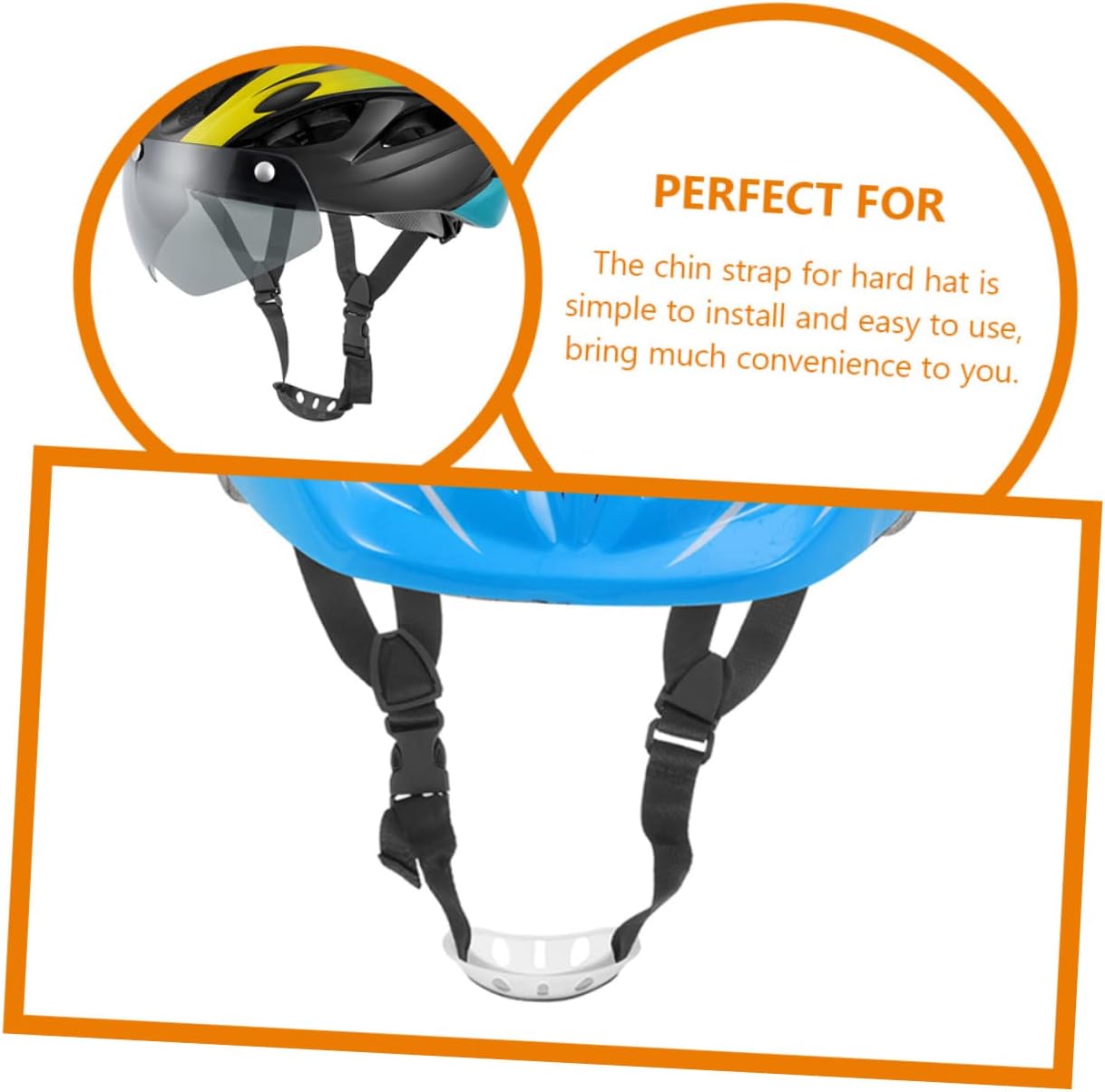 KICHOUSE 2pcs Hard Hat Chin Straps Adjustable Durable Chin Protector for Safety Helmet Youth