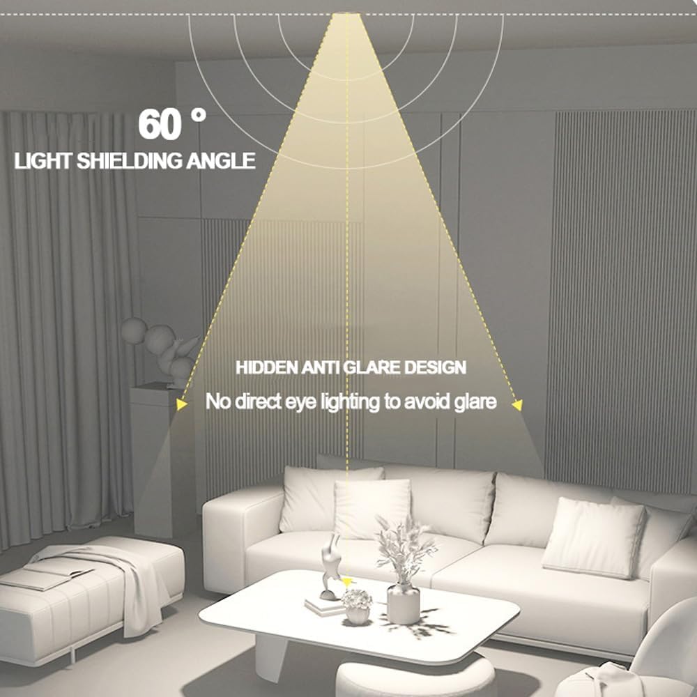XBTGS 2 pezzi LED da incasso GHT, 7,6 cm deflettore 8 W luce da incasso CRI92+ direzionale bulbo oculare può luce profonda antiriflesso riflettori dimensioni di taglio: 75 mm, scuro, 4000 K, scuro