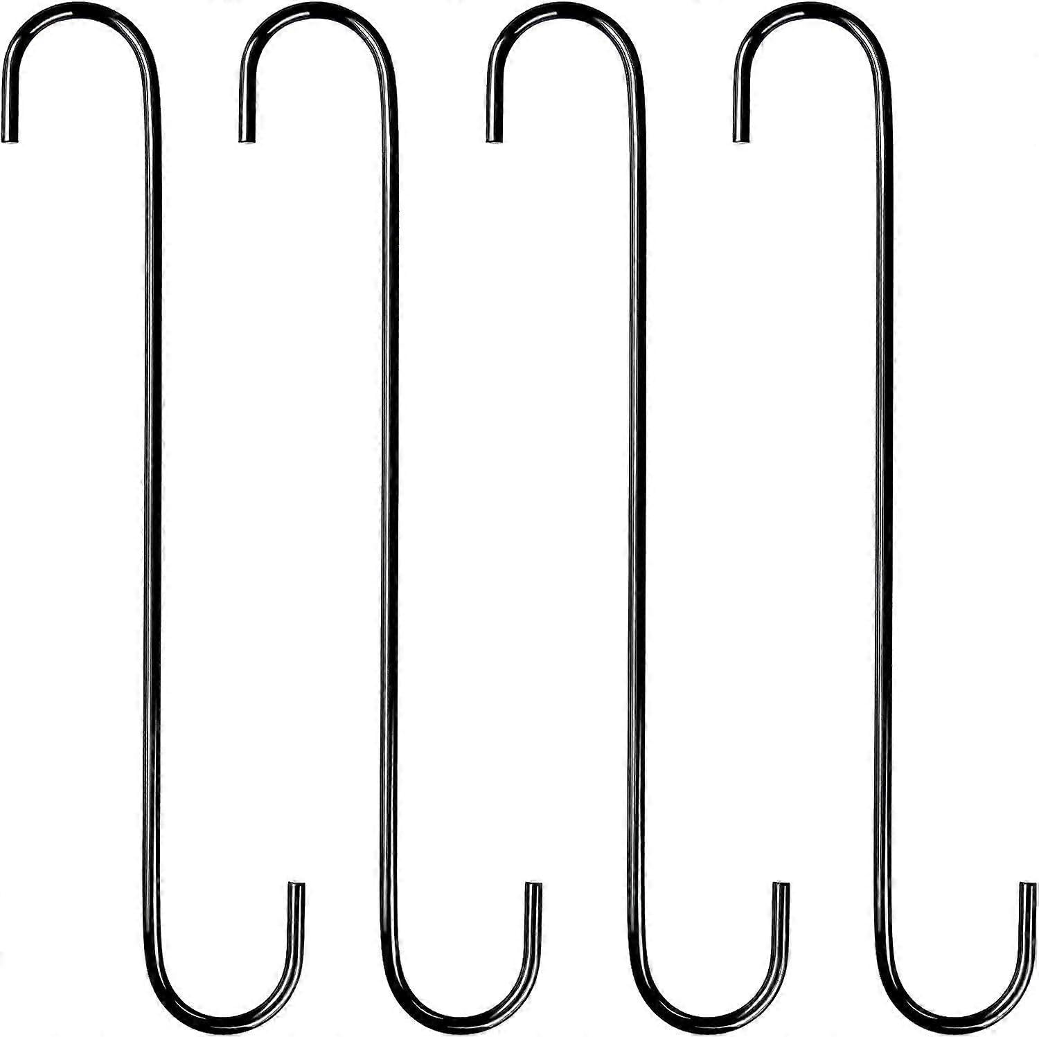 JOYHAPPST Dww-4 Pieces 30cm S-Shaped Kitchen Hooks Large and Long Hooks for Hanging Plants for Indoor and Outdoor Use, Hanging Bird Feeders, Clothes Baskets, Bi