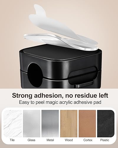 Miniatura 6 de Paquete de 10 organizadores de cables, clips magnéticos para debajo del escritorio, soporte de cables adhesivo fuerte, organizador de cables de