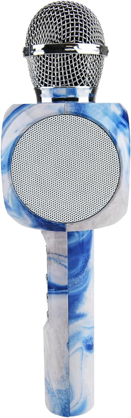 Side view of the Sing-Along Bluetooth Karaoke Microphone, showing the sleek profile and the location of the control panel on the handle.