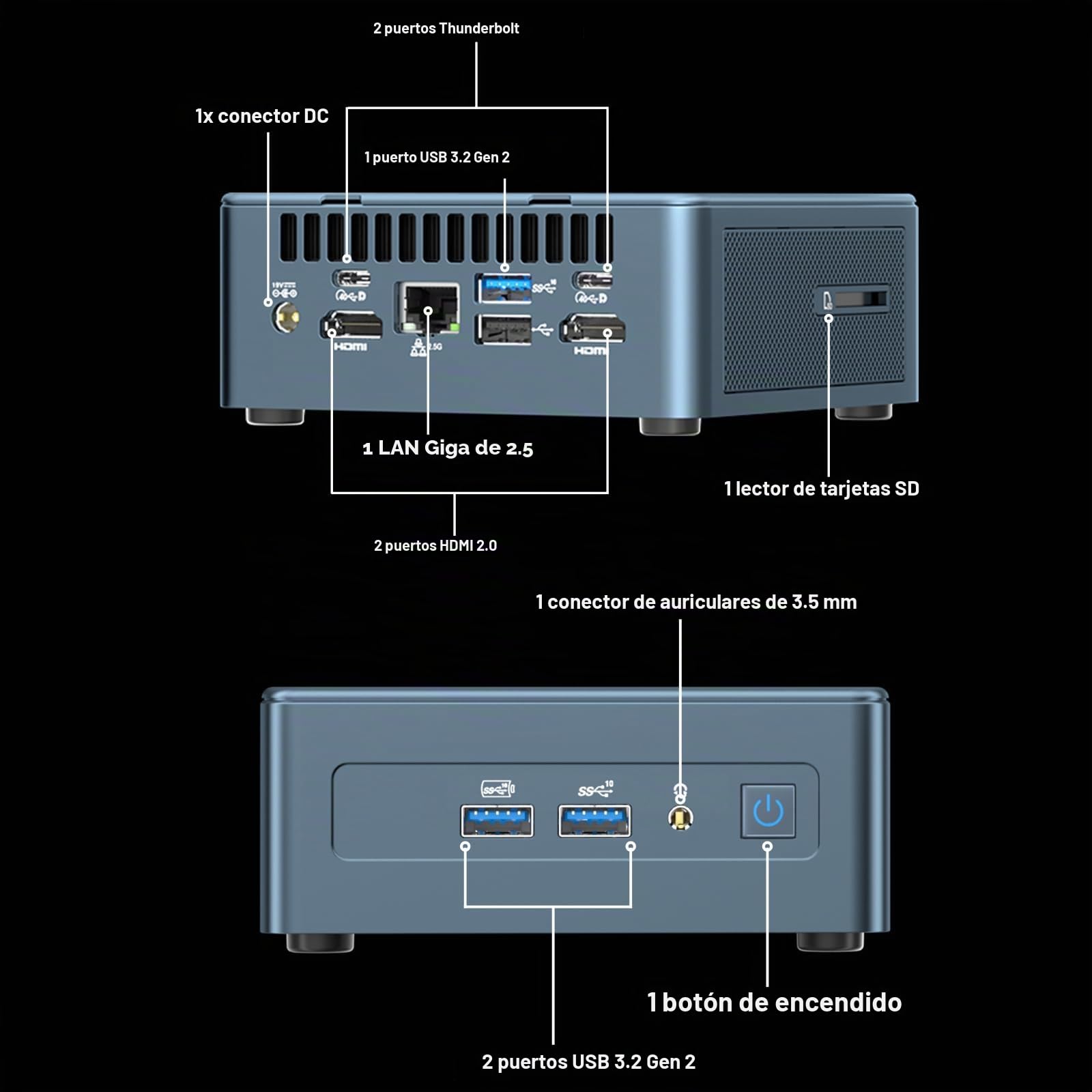 GEEKOM IT12 Mini PC con Intel i7-12650H, 32GB DDR4 y 1TB SSD | (10 núcleos, 16 Hilos, 4,7GHz), Mini Ordenador de Sobremesa, NUC12 i7 Windows 11 Pro,Wi-Fi 6E, 8K, 2*USB4