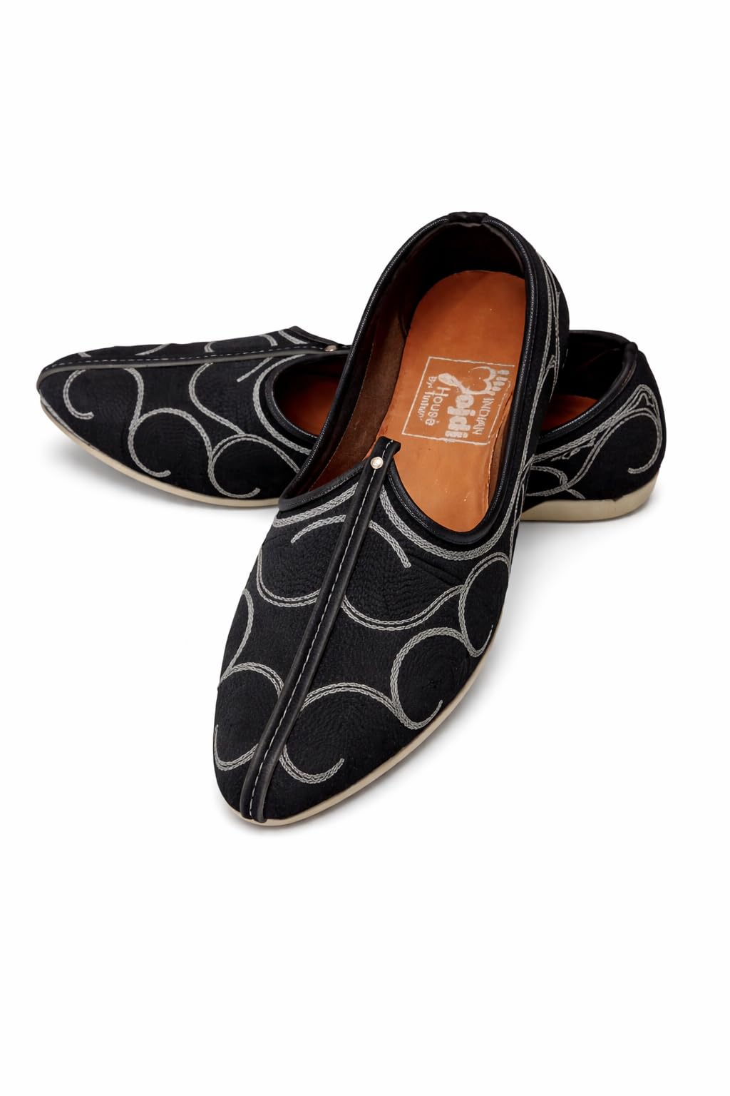 agadi Men's Traditional Black Embroidered Mojari Jutti | Ethnic Wedding & Festive Sherwani Shoes for Men-picture-29