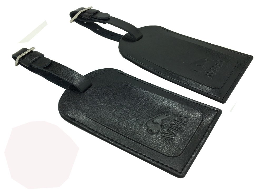 Leather Luggage Tag by AVIMA | Bag Tags Suitcase Tags Identifiers Travel Tags 2pc