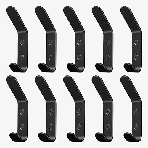 Miniatura 31 de Homeforia Ganchos de madera de nogal, madera de nogal de alta gama y metal negro para colgar en la pared, ganchos modernos de mediados de siglo