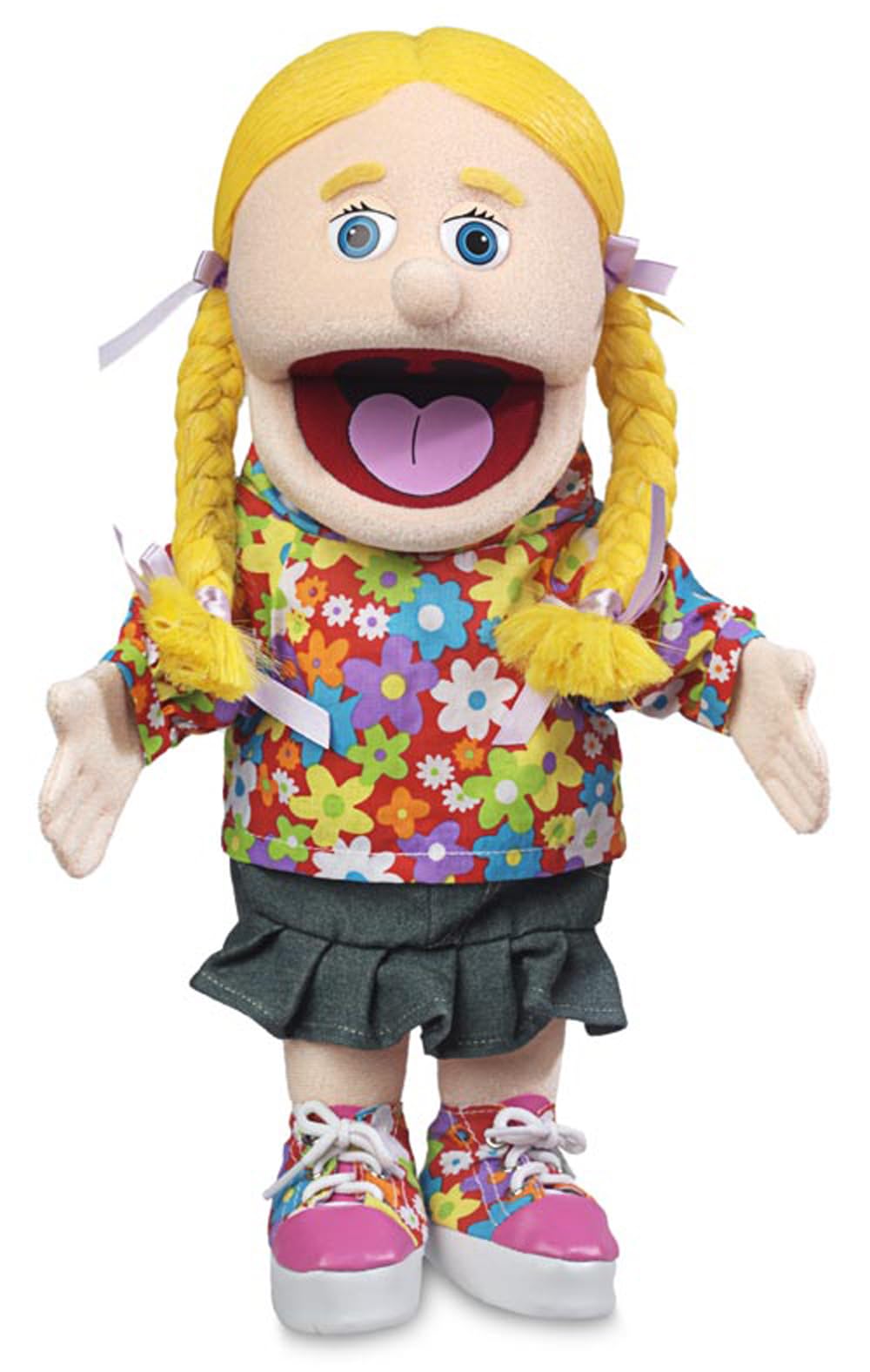 Cindy von Silly Puppets | 40 cm Handpuppe für Kinder | Mit Beweglichem Mund Und Armen | Abnehmbare Handwaschbare Kleidung